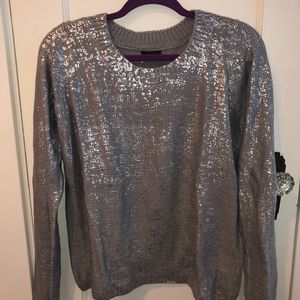 Silver/Gray Sparkle & Fade Sweater